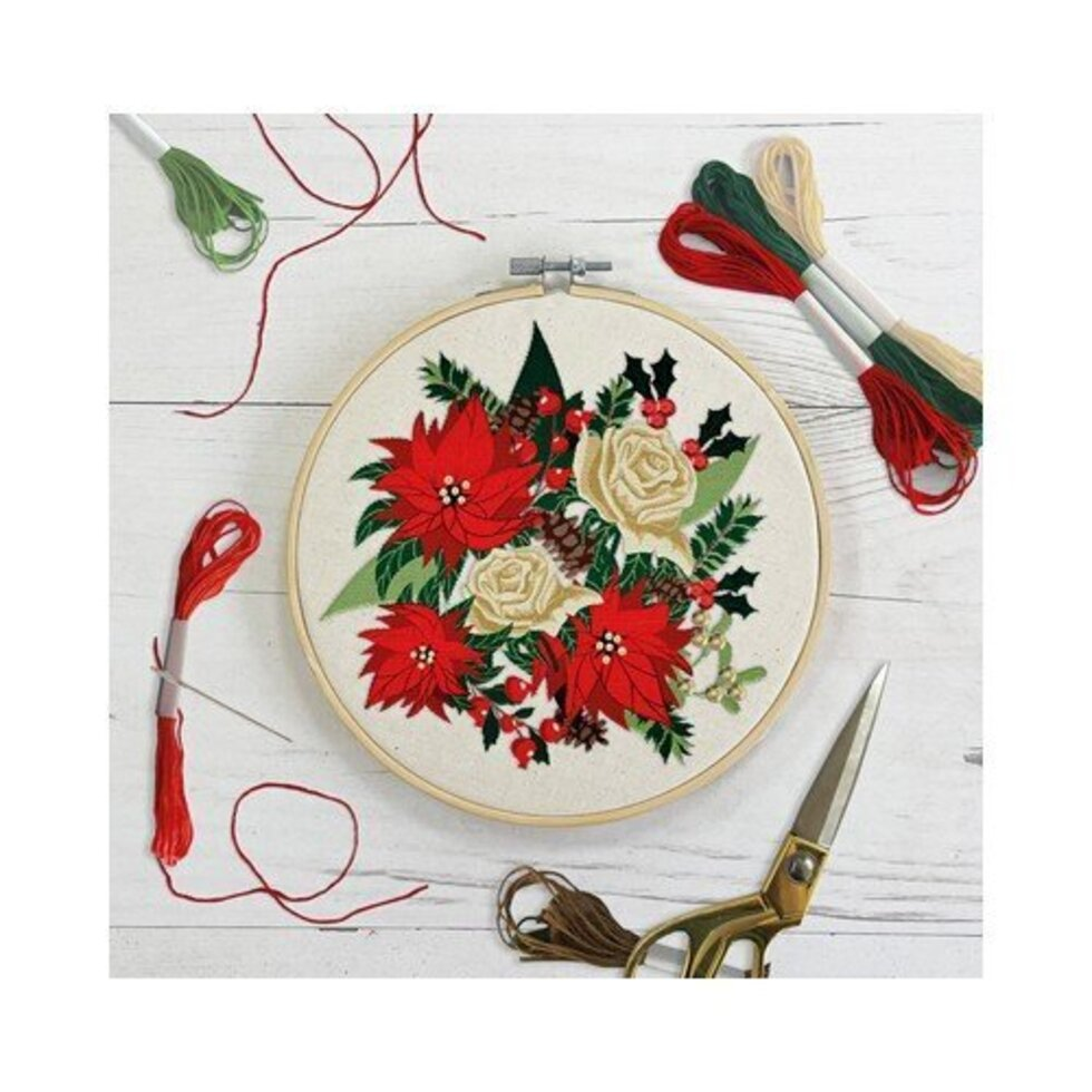 poinsettia embroidery kit