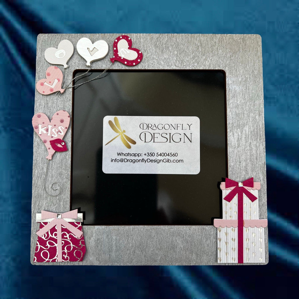 Silver hearts picture frame