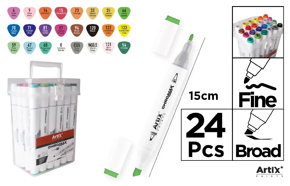 Artix Chromax double ended alcohol markers