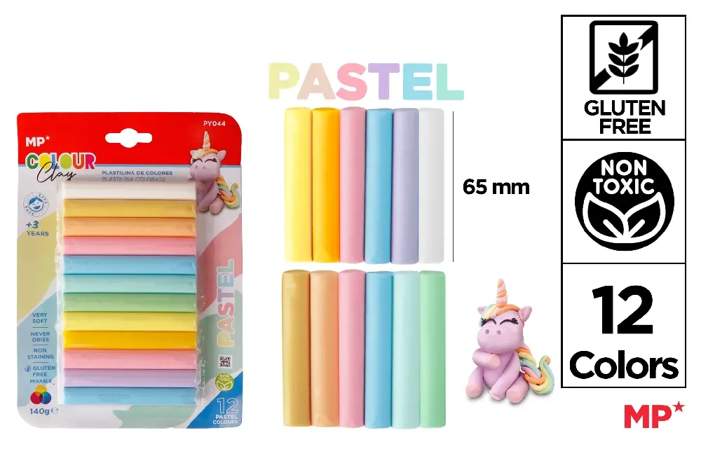 plasticine pack 12pcs -  pastels