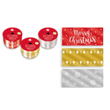 Christmas 2m Printed Ribbon 3 Assorted Designs