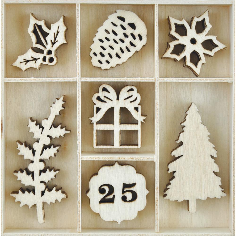 wooden christmas flourish pack